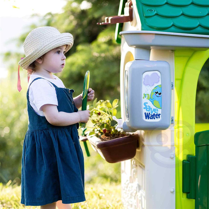 Domek ogrodowy Eco FEBER 13004 Karmnik Segregacja odpadów Imitacja panelu słonecznego do kratywnej zabawy dla dzieci