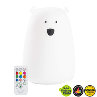 Lampka silikonowa z pilotem Miś Duży biały Rabbit & Friends 520055BRW Lampki nocne dla dzieci