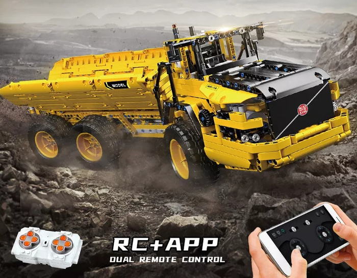 Klocki konstrukcyjne Mould King 17010 Wywrotka RC zdalnie sterowana zabawka budowlana 1930 elementów