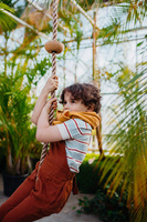 Lina do wspinaczki z drewnianymi schodkami 11877-Small Foot, zabawy zręcznościowe