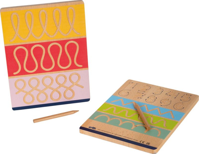 Drewniane tablice edukacyjne do nauki pisania Litery i cyfry Educate Small Foot 12560