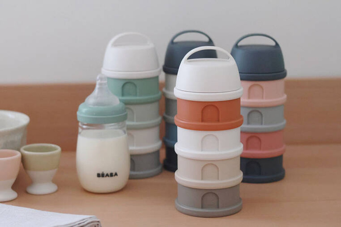 Pojemniki na mleko w proszku 4 komory cotton white terracotta Beaba 911728