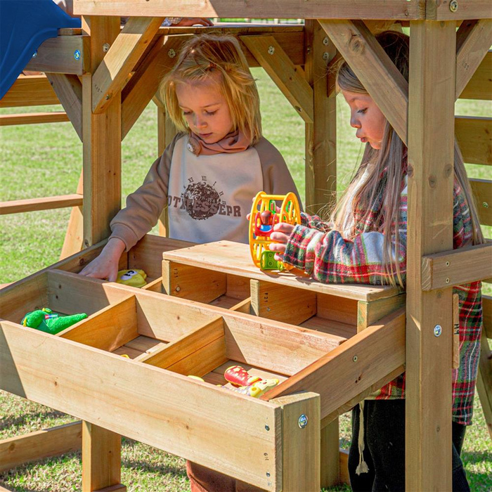 Drewniany duży Plac Zabaw AXI Mitch play tower A030.504.30 Zjeżdżalnia Huśtawki Ścianka wspinaczkowa Wieża do ogrodu