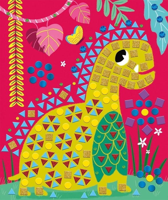 Zestaw kreatywny Mozaika Dinozaury 4+, Janod J07903