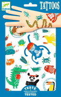 Tatuaże dla dzieci Kolorowe zoo małych zwierząt, DJ09576-Djeco, tatuaże