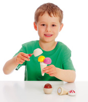 Drewniane lody, 8 elementów, 28157-Erzi, zabawy w kuchnie dla dzieci, zabawki drewniane