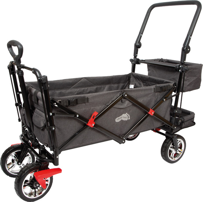 Przyczepka wózek do ciągnięcia dla dzieci z osłoną przeciwdeszczową i składanym daszkiem Small Foot 12729