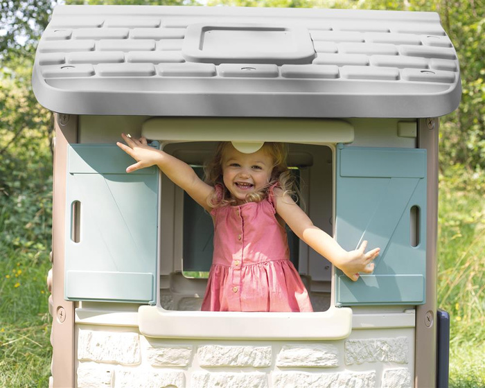 Domek ogrodowy Smoby 810503 Green Jura z bioplastiku przestronne Wnętrze do kreatywnej zabawy