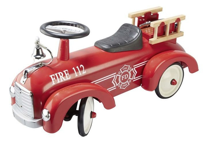 OUTLET Metalowy jeździk retro wóz strażacki FIRE 112 Goki 14162EZC1 pojazd dla dzieci