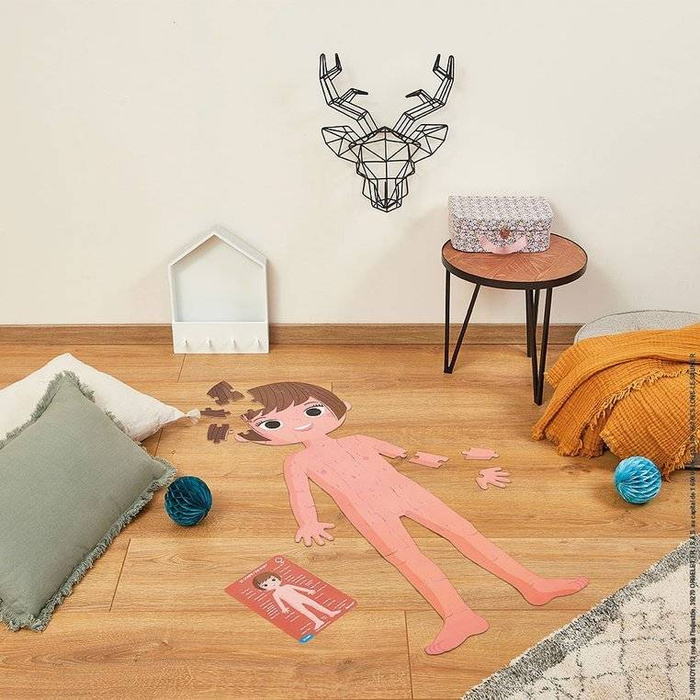 Puzzle edukacyjne gigantyczne Ciało człowieka 50, 75 i 100 elementów 5 +, Janod J02681