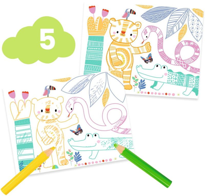 Zestaw artystyczny 6w1 Myszka i Przyjaciele Djeco DJ09295, zabawy kreatywne dla najmłodszych