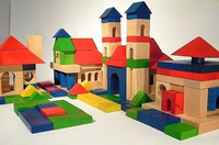 Klocki drewniane o dużych rozmiarach z literkami dla dzieci, XL, 205 el., zabawki konstrukcyjne