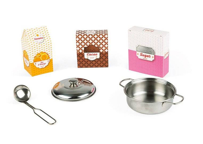 Duża kuchnia drewniana z dźwiękiem i 6 akcesoriami Candy Chic J06554-Janod