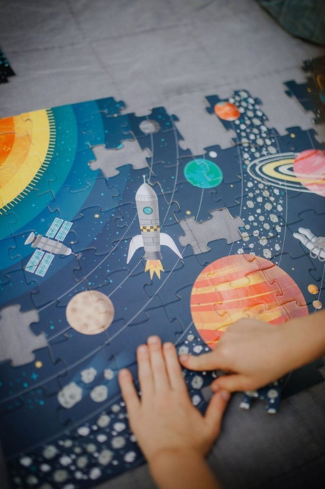 Puzzle edukacyjne Układ słoneczny 100 elementów 5+, Janod J02678