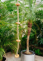 Lina do wspinaczki z drewnianymi schodkami 11877-Small Foot, zabawy zręcznościowe