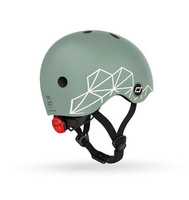 SCOOTANDRIDE Kask XXS-S dla dzieci 1-5 lat Green Lines lampka LED 96562