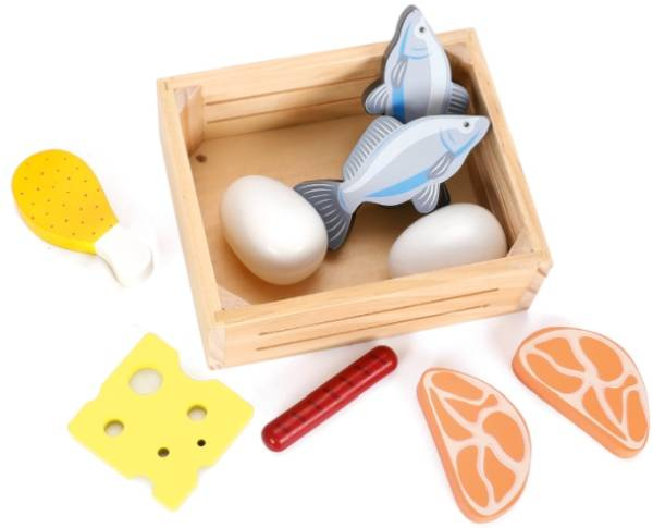 Zestaw drewnianych artykułów spożywczych Skrzyneczki rozmaitości