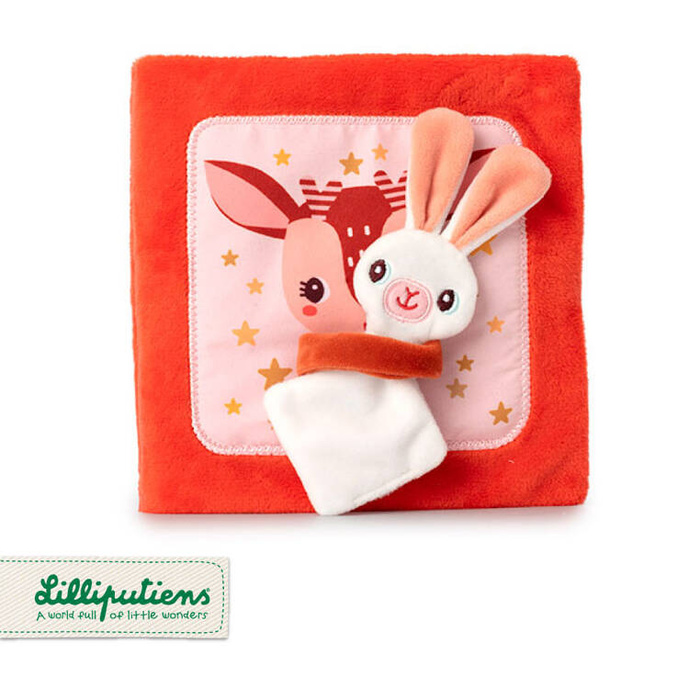 Miękka książeczka aktywizująca z mini-komforterem sarenka Stella i jej przytulanka 83491 Lilliputiens