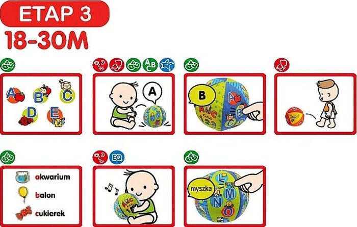 Mówiąca Piłka 2w1, KA10621-K's Kids, zabawki edukacyjne, dla najmłodszych