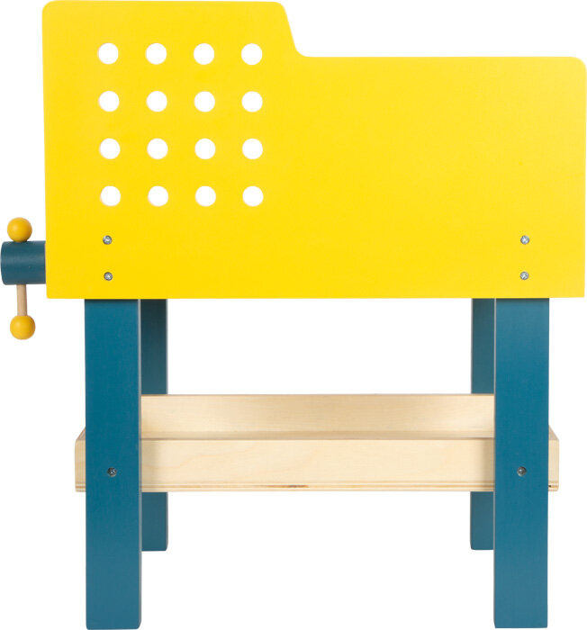 Wielofunkcyjny drewniany stół warsztatowy z imadłem i schowkiem Workshop Small Foot 12558 narzędzia dla dzieci