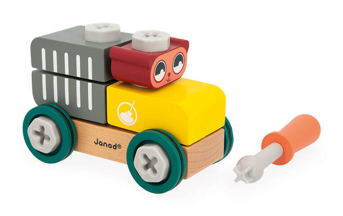 Samochód do składania Drewniana cysterna Miś Brico Kids Janod J06458