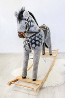 Konik na biegunach dla dzieci Szaraczek, zabawka dla najmłodszych