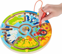 Labirynt magnetyczny dla dzieci Poznajemy liczby ze zwierzętami 58716-Goki, zabawka drewniana 