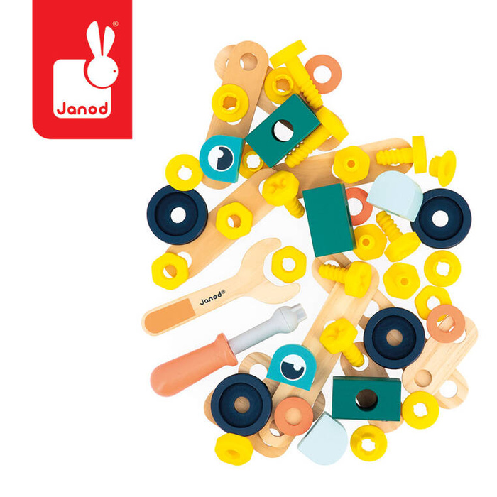 Zestaw konstruktora 50 elementów z drewna Brico'kids J06453 Janod