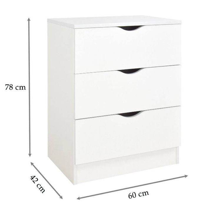 OUTLET Drewniana biała komoda z szufladami Sowy, meble do pokoju dziecka