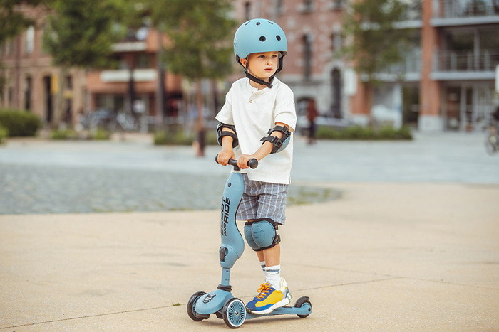 Scoot and Ride Zestaw Kask i Ochraniacze Steel XXS-S dzieci 1-5 lat do bezpiecznej jazdy