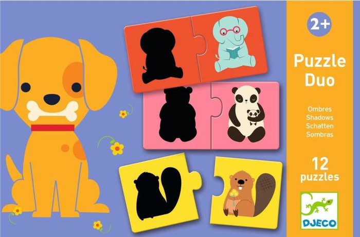 Puzzle duo CIENIE DJ08187-Djeco, tekturowe puzzle dla dzieci