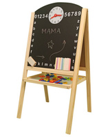 Magnetyczna tablica dla dziecka, dwustronna, litery, cyfry i zegar - tablice do pisania