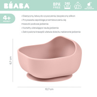 Silikonowa miseczka z przyssawką pink 913440-Beaba