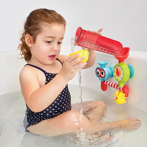 Kolorowe laboratorium wodne Yookidoo 40262 interaktywna Zabawka z lejkami i obrotowymi elementami do kąpieli