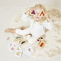 Klocki drewniane przeźroczyste kolorowe sensoryczne Janod J05306