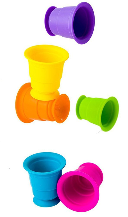 SIlikonowe przyssawki Kubeczki Suction Kupz FA183-1 Fat Brain Toys, zabawki motoryczne