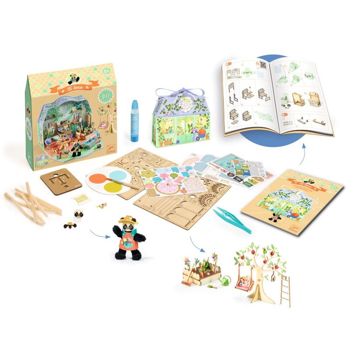 Zestaw DIY drewniany domek MI HOUSE Olive Djeco DJ08032 kreatywna zabawa