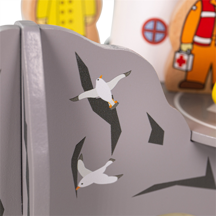 Czterokierunkowy tunel z latarnią morską BJT283-Bigjigs Rail, drewniane kolejki dla dzieci