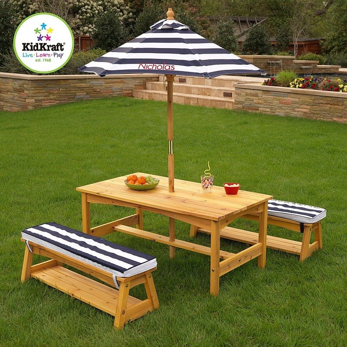 Meble ogrodowe z parasolem, 00106-KidKraft