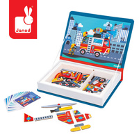 Układanka magnetyczna dla dzieci Strażacy Magnetibook J02583 Janod