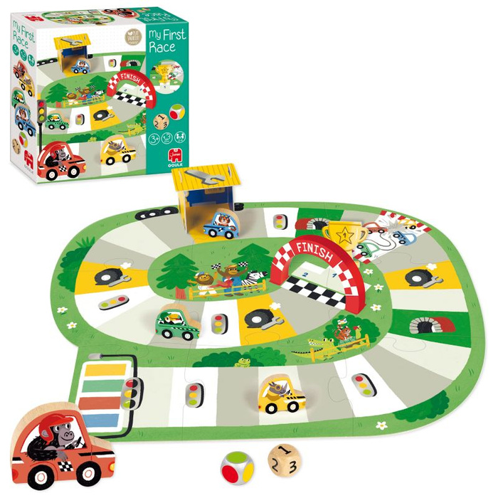Gra planszowa dla dzieci Mój pierwszy wyścig Goula 1110700210 Nauka kolorów i liczenia