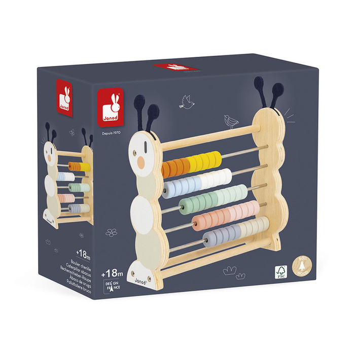 Drewniane liczydło Gąsienica Sweet Cocoon Janod J04014 Liczydła dla dzieci
