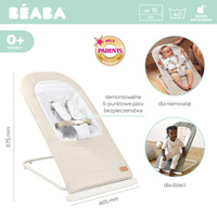 Leżaczek bujaczek składany Eazy Relax Greige Beaba 915056