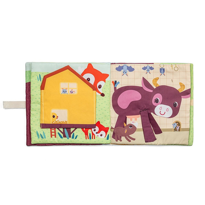 Książeczka aktywizująca Młode zwierzątka Lilliputiens 83856 z mini-pacynkami Farma dla niemowląt