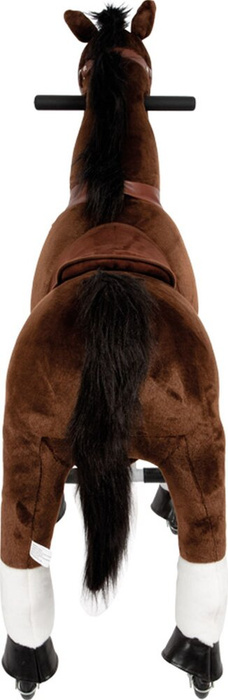 Duży jeżdżący mechaniczny koń na kółkach dla dzieci Brąz Small Foot 12462