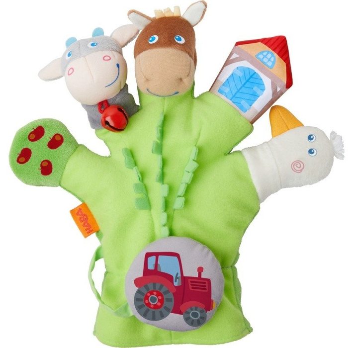 Pacynki dla dzieci Rękawiczka zielona farma 304933-Haba, maskotki i pluszaki