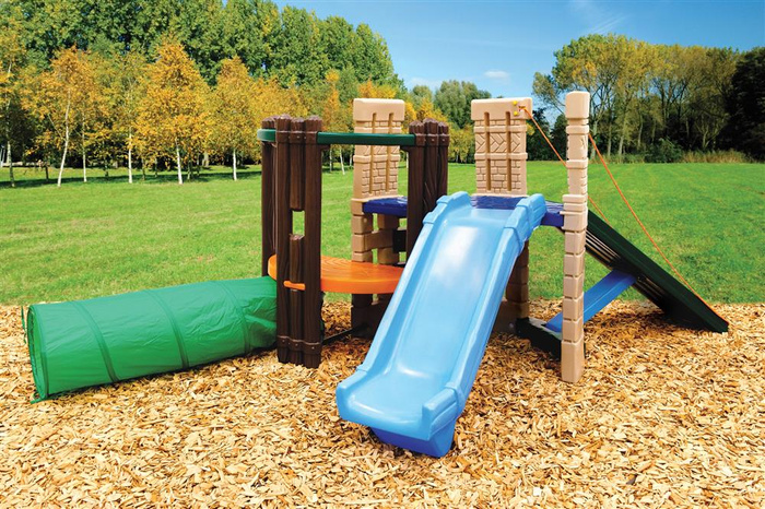 Plac Zabaw Little Tikes 402K Przeplotnia z tunelem i zjeżdżalnią dla dzieci do aktywnej zabawy