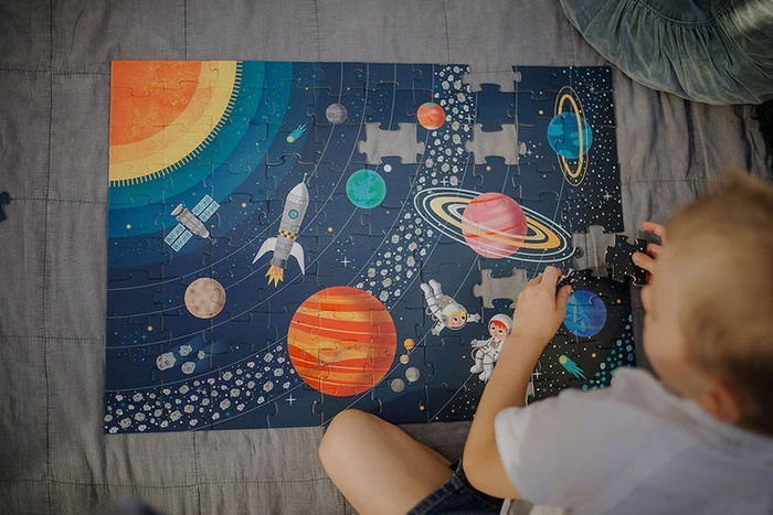Puzzle edukacyjne Układ słoneczny 100 elementów 5+, Janod J02678