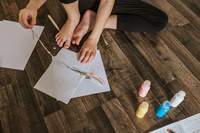 Artystyczny zestaw kreatywny 5 projektów Malowanie łańcuszkiem Pouring painting Kwiaty I love creativity Janod J07738 