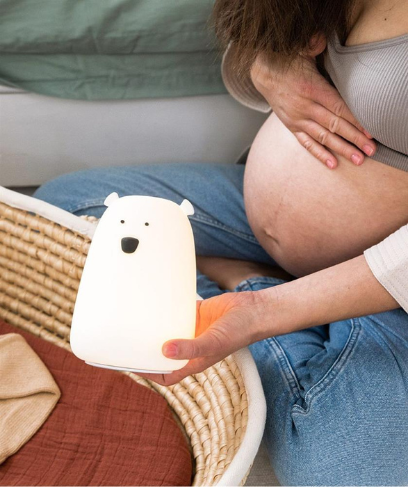 Lampka silikonowa z pilotem Miś Duży biały Rabbit & Friends 520055BRW Lampki nocne dla dzieci